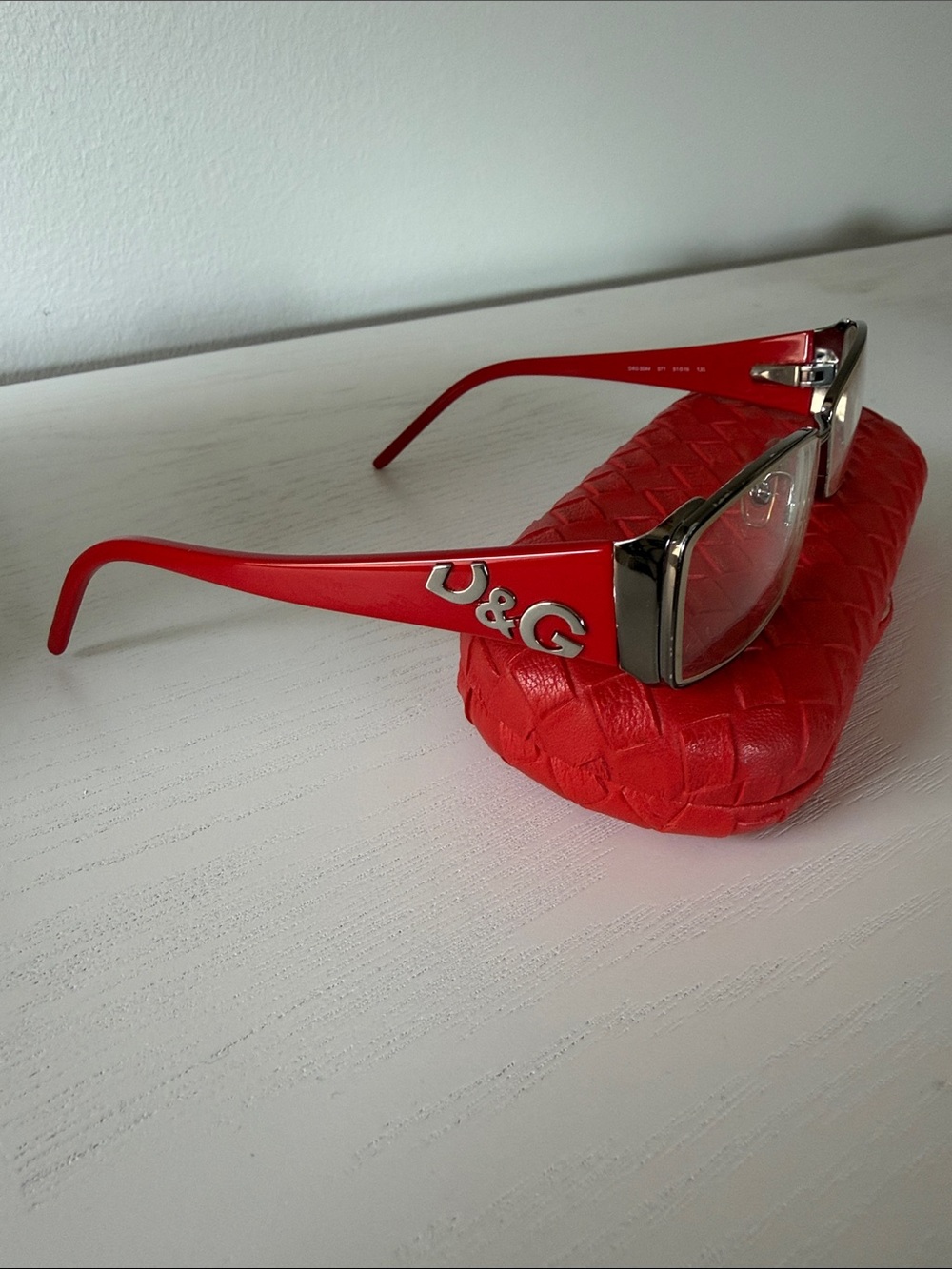 D&G Red Women's Reading Glasses with Red Woven Case